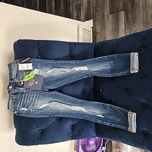 Recycled Denim roll cuff crops